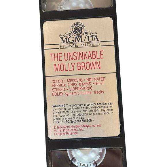 The Unsinkable Molly Brown VHS 1964 MGM Musical Debbie Reynolds Harve Presnell - Picture 9 of 9